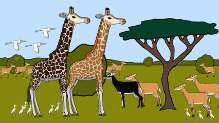 Nubian giraffe: Pillars of Bandingilo  © Diego