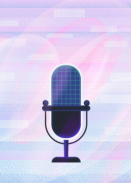 Microphone illustration for podcast and audio recording.
