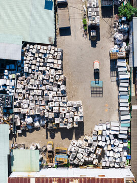 Air Conditioner Appliance Recycling Yard Aerial View