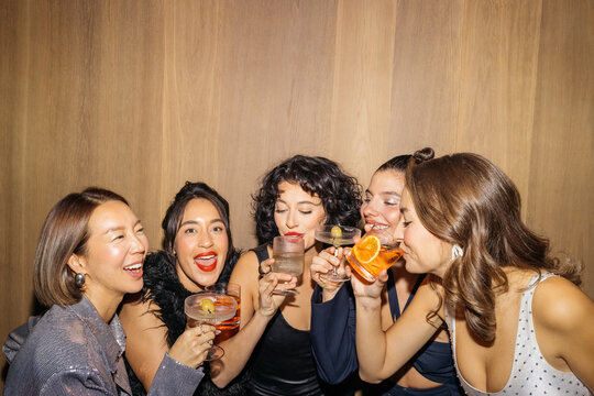 Girlfriends sipping in style