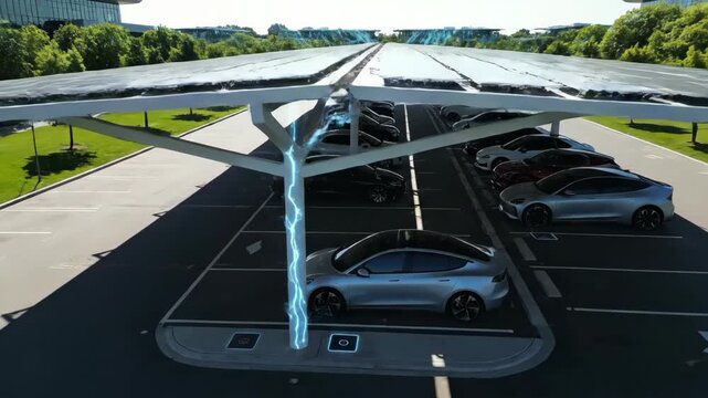 Main subject with Solar Panels in Open Campus Setting