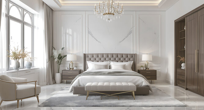 Luxurious Modern Master Bedroom Interior Design with Elegant Decor.