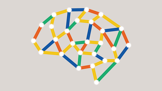 Abstract brain network made of data connections