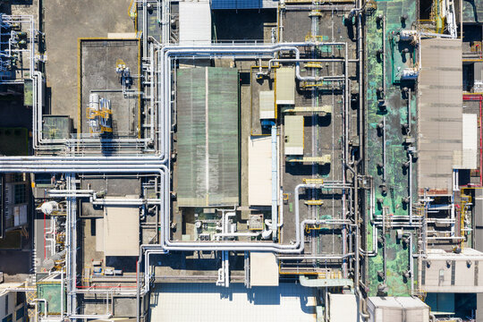 Aerial View of Petrochemical Plant Infrastructure