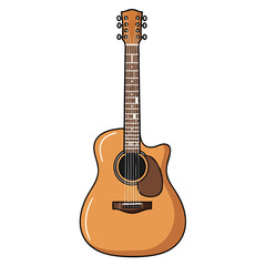 Obraz premium Vintage Acoustic Guitar Illustration