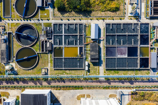 Aerial View of Water Treatment Plant


