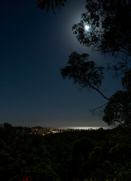 Full moon over Gold Coast beach