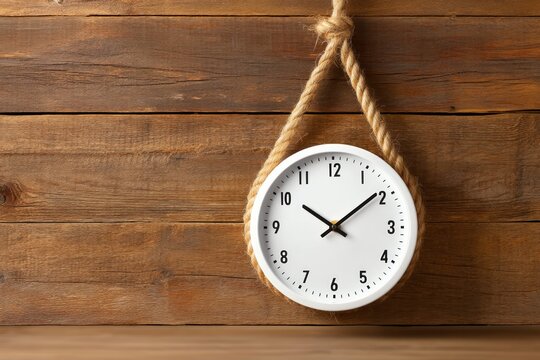 Hanging Clock Without Hands Represents Timelessness and the Concept of Waiting
