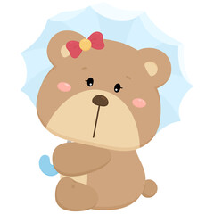 Fototapeta premium teddy bear with umbrella 