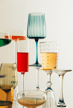 stylish colourful glassware