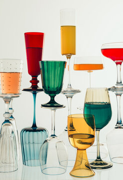 Colourful drinking glasses