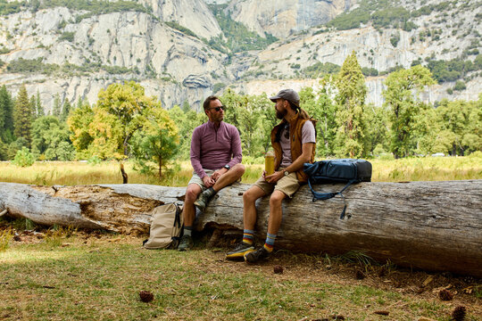 Friends rest in nature