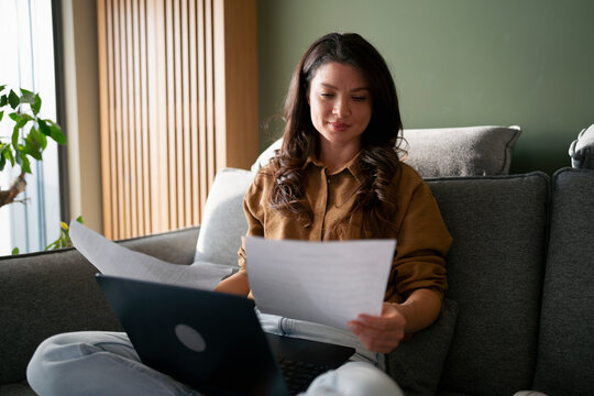 Working on documents at home
