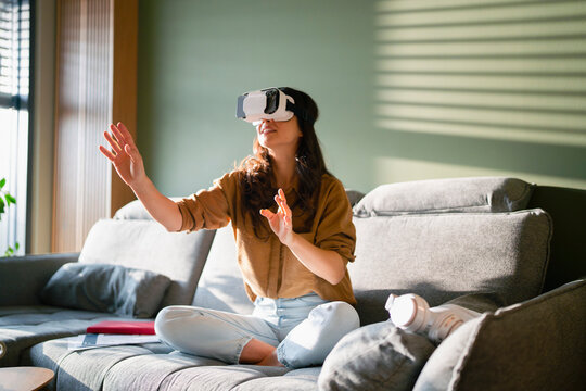Woman in VR headset
