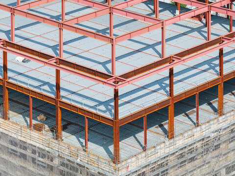 New Industrial Factory Building Under Construction