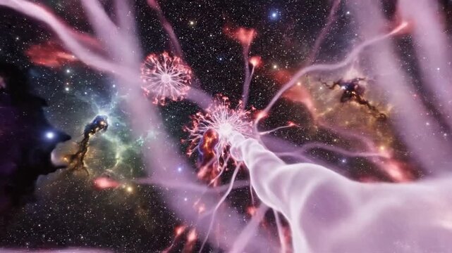 Neural Network in Space Abstract Representation of Brain Activity and Cosmic Connections.