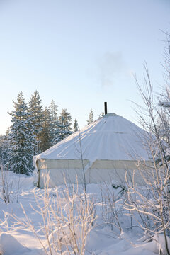 a yurt in the wilderness