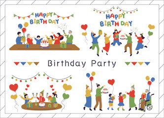 Fototapeta premium みんなでお祝いする誕生日