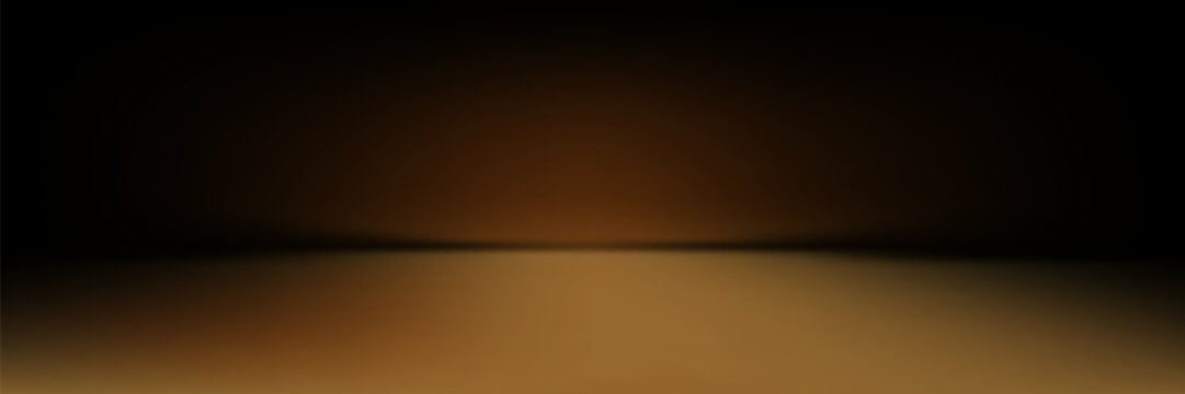 Dark gold gradient background studio with two lights shiny abstract pattern, modern and luxury empty room interior for premium product display lighting. vector Eps 10