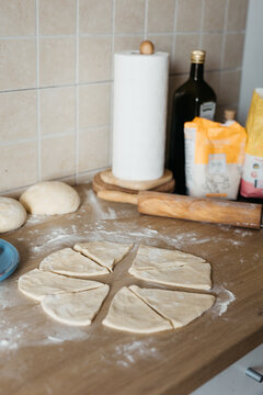 fresh dough ready for baking, homemade pastry