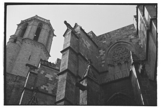 Gothic Bell Tower in Barcelona on Film