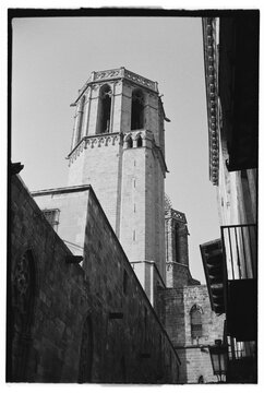Gothic Bell Tower in Barcelona on Film