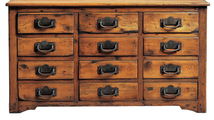 Vintage Wooden Multi-Drawer Storage Cabinet