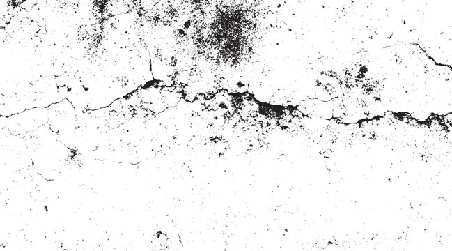 Texture grunge black or white of grunge cracks dust and scratches concrete distress old wall texture vector grain dot overlay texture for your design, scratched grunge urban background texture, dust