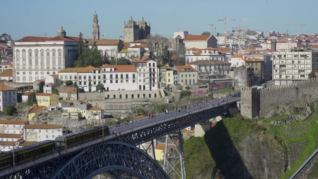 Historic buildings of Porto with a winter atmosphere.