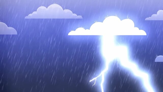 Cartoon Storm Thunderstorm Animation Loop