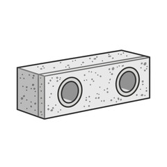 Obraz premium Vector Illustration of a Cinder Block (Hollow Concrete Masonry Unit). Industrial building material icon for construction, engineering, and DIY projects.