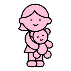 Fototapeta premium Child holding a teddy bear