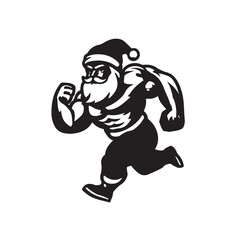 Fototapeta premium muscular santa logo,
