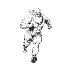muscular santa logo,