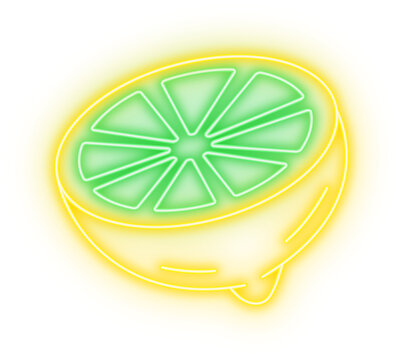 Neon Lime Slice Illustration