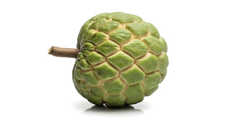 Obraz premium A close-up view of a fresh green scalloped-fruit with a textured exterior.