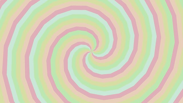 A pastel spiral pattern swirling around a central point, creating a mesmerizing illustration with soft colors and gentle curves