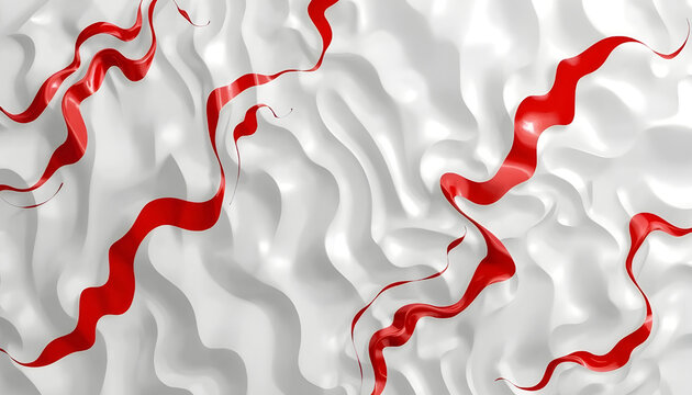 white abstract 3d background with red pattern