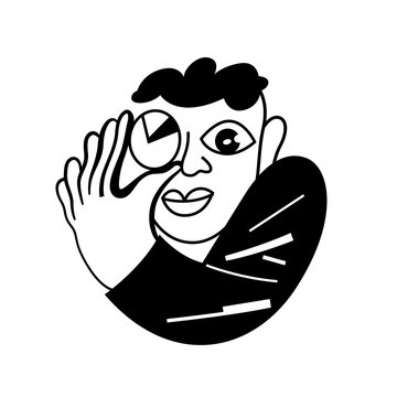 person holding chart in front of eye &ndash; concept of analysis