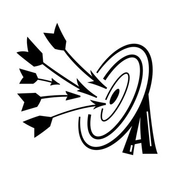 arrows hitting target &ndash; concept of goal