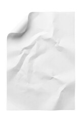 Obraz premium Crumpled white paper texture with soft shadows, wrinkled matte background for mockup or design overlay