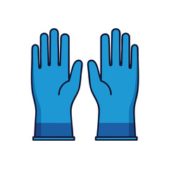 Obraz premium Blue Protective Gloves Vector Illustration