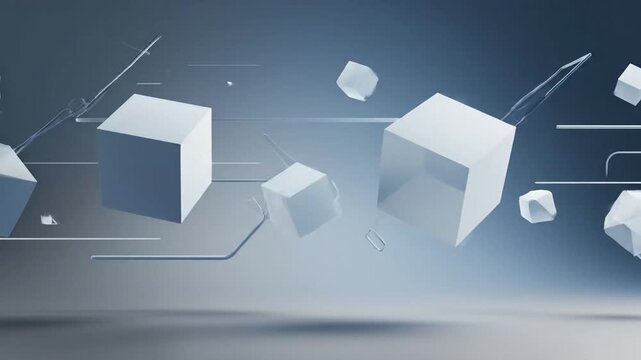 Subtle Abstract Movement Emphasize the slow, continuous, and mesmerizing animation of basic geometric forms.