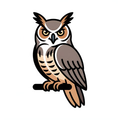 owl on a branch illustration vector design
