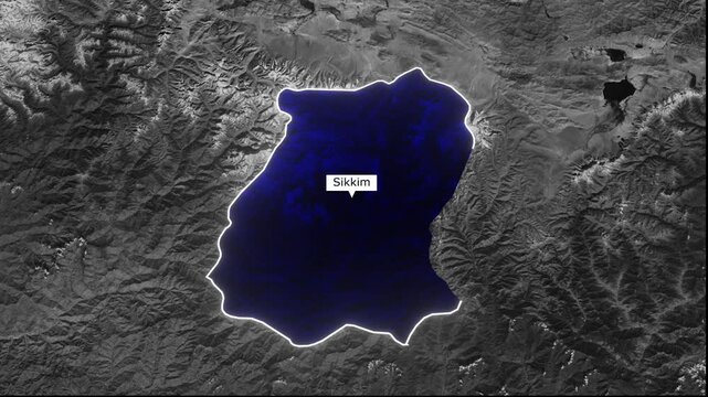 Sikkim Region Landscape: A mesmerizing aerial view of Sikkim, India, unveils a panoramic vista, showcasing the region's geographical magnificence. 