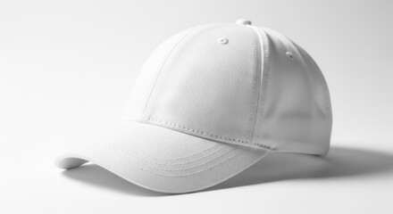 Fototapeta premium White Baseball Cap on White Background