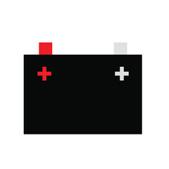 Obraz premium Black Car Battery Flat Design Vector - Automotive Power Energy Storage Icon