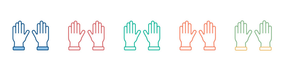 Fototapeta premium Gloves Icon Set Multiple Style Collection 