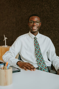 Business professional with renewable energy concept