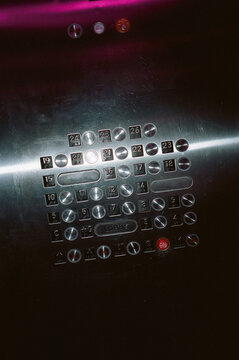 Elevator Control Panel With Numeric Buttons